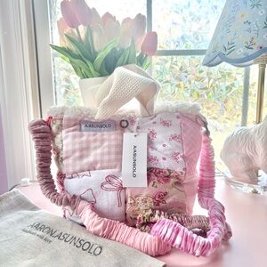 Aaron Asunsolo Pink Patchwork Quilted Minu Puffer Crossbody Tote